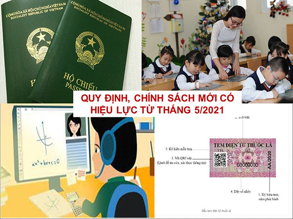 Quy định, chính sách mới có hiệu từ tháng 5/2021