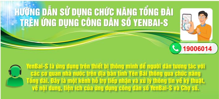 Hướng dẫn sử dụng chức năng Tổng đài trên ứng dụng công dân số YenBai-S